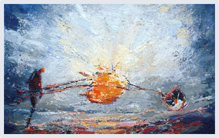 90 x 110 cm, Acryl- Mischtechnik auf Hartfaserplatte